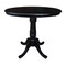 International Concepts Round 36 in Rd Top Pedestal Table, 12 in Leaf, 34.9 inH, Adjustable Height, Black, 36 W, 48 L, Wood K46-36RXT-6B - alternate 1